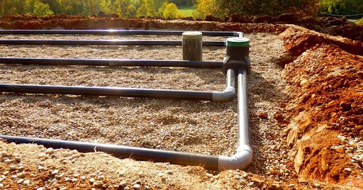 Septic leach lines being installed.